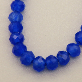 Natural Agate Beads Strands,Round,Faceted,Sea Blue,3mm,Hole:0.8mm,about 126 pcs/strand,about 6 g/strand,5 strands/package,14.96"(38cm),XBGB04840bbov-L020