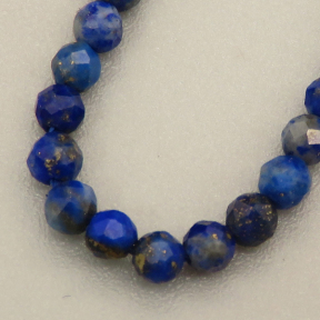 Natural Lapis Lazuli Beads Strands,Round,Faceted,Dark Blue,2.8-3mm,Hole:0.8mm,about 126 pcs/strand,about 5.8 g/strand,5 strands/package,14.96"(38cm),XBGB04842bbov-L020