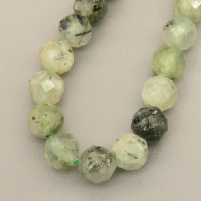 Natural Prehnite Beads Strands,Grade AB,Round,Faceted,Light Green,5mm,Hole:0.8mm,about 76 pcs/strand,about 16 g/strand,5 strands/package,14.96"(38cm),XBGB04844ahlv-L020