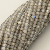 Natural Labradorite Beads Strands,Grade A,Round,Faceted,Light Grey,2mm,Hole:0.5mm,about 190 pcs/strand,about 5 g/strand,5 strands/package,14.96"(38cm),XBGB04850vbmb-L020