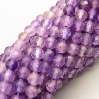 Natural Amethyst Beads Strands,Grade A,Round,Faceted,Purple,3.8-4mm,Hole:0.8mm,about 95 pcs/strand,about 9 g/strand,5 strands/package,14.96"(38cm),XBGB04856vhha-L020