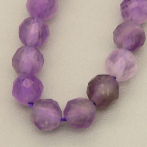 Natural Amethyst Beads Strands,Grade AB,Round,Faceted,Purple,4mm,Hole:0.8mm,about 95 pcs/strand,about 9 g/strand,5 strands/package,14.96"(38cm),XBGB04858vhha-L020