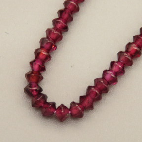 Natural Garnet Beads Strands,Bicone,Faceted,Crimson,3mm,Hole:0.8mm,about 126 pcs/strand,about 6 g/strand,5 strands/package,14.96"(38cm),XBGB04868bbov-L020
