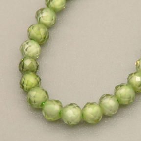 Cubic Zirconia Beads Strands,Round,Faceted,Olive Green,Dyed,2mm,Hole:0.5mm,about 190 pcs/strand,about 5 g/strand,5 strands/package,14.96"(38cm),XBGB04902vbmb-L020