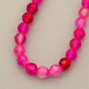Natural Agate Beads Strands,Round,Faceted,Purplish Red,Dyed,2mm,Hole:0.5mm,about 190 pcs/strand,about 4 g/strand,5 strands/package,14.96"(38cm),XBGB04928bbov-L020