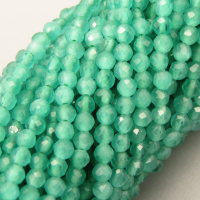 Cat Eye Beads Strands,Round,Faceted,Jade Green,Dyed,2mm,Hole:0.5mm,about 190 pcs/strand,about 4 g/strand,5 strands/package,14.96"(38cm),XBGB04942baka-L020