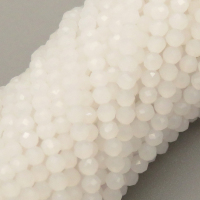 Cat Eye Beads Strands,Round,Faceted,White,Dyed,2mm,Hole:0.5mm,about 190 pcs/strand,about 4 g/strand,5 strands/package,14.96"(38cm),XBGB04944baka-L020