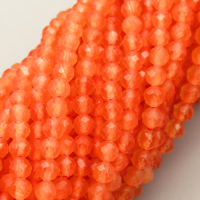 Cat Eye Beads Strands,Round,Faceted,Orange,Dyed,3mm,Hole:0.5mm,about 126 pcs/strand,about 6 g/strand,5 strands/package,14.96"(38cm),XBGB04952ablb-L020