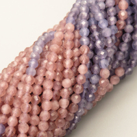Cat Eye Beads Strands,Round,Faceted,Interval Purple,Dyed,3mm,Hole:1.5mm,about 126 pcs/strand,about 6 g/strand,5 strands/package,14.96"(38cm),XBGB04956ablb-L020