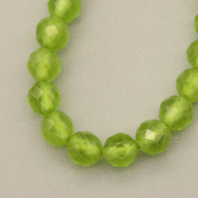 Cat Eye Beads Strands,Round,Faceted,Asakusa Green,Dyed,3mm,Hole:1.5mm,about 126 pcs/strand,about 6 g/strand,5 strands/package,14.96"(38cm),XBGB04962ablb-L020