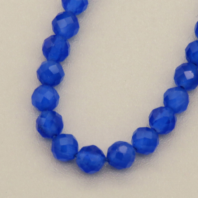 Cat Eye Beads Strands,Round,Faceted,Royal Blue,Dyed,3mm,Hole:1.5mm,about 126 pcs/strand,about 6 g/strand,5 strands/package,14.96"(38cm),XBGB04968ablb-L020
