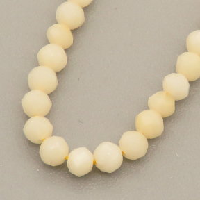 Natural Agate Beads Strands,Round,Faceted,Cream Color,Dyed,2.5mm,Hole:0.5mm,about 152 pcs/strand,about 5 g/strand,5 strands/package,14.96"(38cm),XBGB04976bbov-L020
