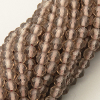 Natural Smoky Quartz Beads Strands,Round,Faceted,Brown,3.5mm,Hole:0.8mm,about 108 pcs/strand,about 8 g/strand,5 strands/package,14.96"(38cm),XBGB04980bbov-L020