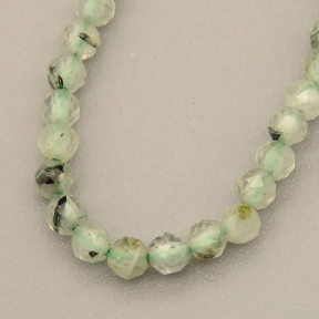 Natural Prehnite Beads Strands,Round,Faceted,Light Green,2.5mm,Hole:0.5mm,about 152 pcs/strand,about 5 g/strand,5 strands/package,14.96"(38cm),XBGB04986vbmb-L020