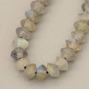 Natural Labradorite Beads Strands,Dish Bead,Faceted,Light Grey,2x3mm,Hole:0.5mm,about 126 pcs/strand,about 6 g/strand,5 strands/package,14.96"(38cm),XBGB04992ahlv-L020