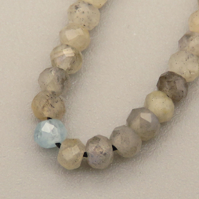 Natural Labradorite Beads Strands,Round Flat Bead,Faceted,Grade AB,Light Grey,2x3mm,Hole:0.5mm,about 126 pcs/strand,about 6 g/strand,5 strands/package,14.96"(38cm),XBGB05010ahlv-L020