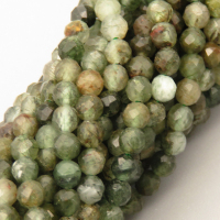 Natural Green Rutilated Quartz Beads Strands,Round,Faceted,Light Green,3mm ,Hole:0.8mm,about 126 pcs/strand,about 6 g/strand,5 strands/package,14.96"(38cm),XBGB05032bbov-L020