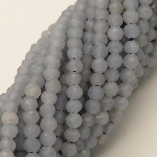 Natural Agate Beads Strands,Round,Faceted,Light Blue,Dyed,2mm,Hole:0.5mm,about 190 pcs/strand,about 4 g/strand,5 strands/package,14.96"(38cm),XBGB05042vbmb-L020