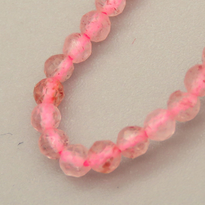Natural Rose Quartz Beads Strands,Round,Faceted,Pink,2.5mm,Hole:0.5mm,about 152 pcs/strand,about 5 g/strand,5 strands/package,14.96"(38cm),XBGB05044vbmb-L020