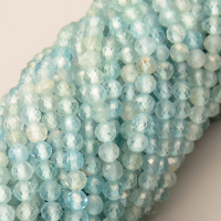 Natural Crystal Beads Strands,Round,Faceted,Light Blue,2mm,Hole:0.5mm,about 190 pcs/strand,about 4 g/strand,5 strands/package,14.96"(38cm),XBGB05046vbmb-L020