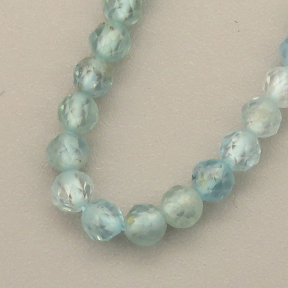 Natural Crystal Beads Strands,Round,Faceted,Light Blue,2mm,Hole:0.5mm,about 190 pcs/strand,about 4 g/strand,5 strands/package,14.96"(38cm),XBGB05046vbmb-L020