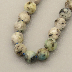 Natural Imperial Jasper Beads Strands,Round,Faceted,Light White Green,3mm,Hole:0.8mm,about 126 pcs/strand,about 6 g/strand,5 strands/package,14.96"(38cm),XBGB05048bbov-L020