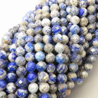 Natural Lapis Lazuli Beads Strands,Round,Faceted,Royal Blue,6mm,Hole:1mm,about  63 pcs/strand,about 22 g/strand,5 strands/package,14.96"(38cm),XBGB05060ahlv-L020