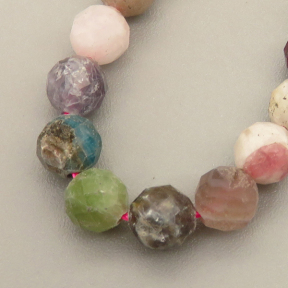 Natural Gemstone Beads Strands,Round,Faceted,Color Mixing,5mm,Hole:1mm,about  76 pcs/strand,about 16.5 g/strand,5 strands/package,14.96"(38cm),XBGB05064vhha-L020