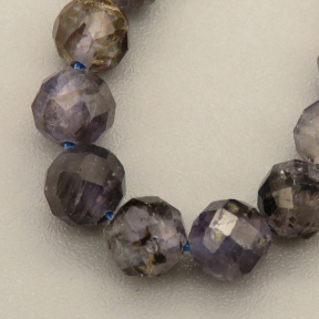 Natural Lolite/Cordierite/Dichroite Beads Strands,Round,Faceted,Navy Blue,4.5mm,Hole:0.8mm,about  84 pcs/strand,about 15 g/strand,5 strands/package,14.96"(38cm),XBGB05074vhha-L020