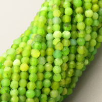 Natural Agate Beads Strands,Round,Faceted,Green,Dyed,2mm,Hole:0.5mm,about  190 pcs/strand,about 4 g/strand,5 strands/package,14.96"(38cm),XBGB05100vbmb-L020