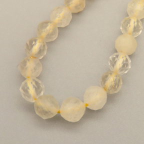 Natural Citrine Beads Strands,Round,Faceted,Cream Color,4.5mm,Hole:0.8mm,about  84 pcs/strand,about 15 g/strand,5 strands/package,14.96"(38cm),XBGB05102vhha-L020