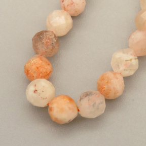 Natural Golden Sunstone Beads Strands,Round,Faceted,Orange Yellow,4.5-5mm,Hole:1mm,about  76 pcs/strand,about 16.5 g/strand,5 strands/package,14.96"(38cm),XBGB05108ahlv-L020