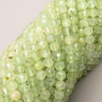 Natural Prehnite  Beads Strands,Grade A,Round,Faceted,Grape Green,4.5-5mm,Hole:1mm,about  76 pcs/strand,about 16.5 g/strand,5 strands/package,14.96"(38cm),XBGB05114ahlv-L020