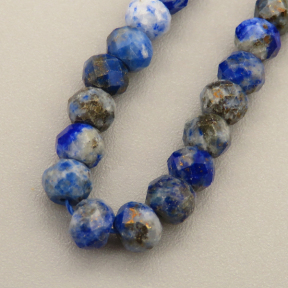 Natural Lapis Lazuli Beads Strands,Oblate Beads,Faceted,Royal Blue,3x4mm,Hole:0.8mm,about  95 pcs/strand,about 9 g/strand,5 strands/package,14.96"(38cm),XBGB05122ahjb-L020