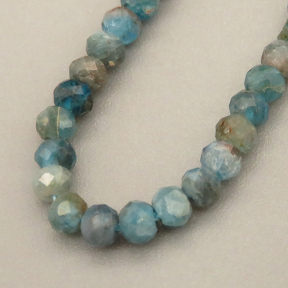 Natural Blue Apatite Beads Strands,Oblate Beads,Faceted,Dark Blue,2x3mm,Hole:0.5mm,about  126 pcs/strand,about 6 g/strand,5 strands/package,14.96"(38cm),XBGB05124ahlv-L020
