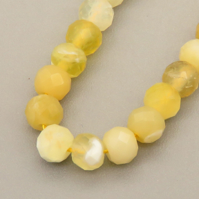 Natural Yellow Aventurine Beads Strands,Oblate Beads,Faceted,Khaki,3x4mm,Hole:0.8mm,about  95 pcs/strand,about 9 g/strand,5 strands/package,14.96"(38cm),XBGB05140ahjb-L020