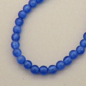 Cat Eye Beads Strands,Round,Royal Blue,Dyed,2mm,Hole:0.5mm,about  190 pcs/strand,about 4 g/strand,5 strands/package,14.96"(38cm),XBGB05164baka-L020