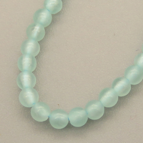 Cat Eye Beads Strands,Round,Sea Blue,Dyed,2mm,Hole:0.5mm,about  190 pcs/strand,about 4 g/strand,5 strands/package,14.96"(38cm),XBGB05166baka-L020