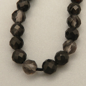 Natural Smoky Quartz Beads Strands,Round,Faceted,Black,3.5mm,Hole:0.8mm,about  152 pcs/strand,about 8 g/strand,5 strands/package,14.96"(38cm),XBGB05188bbov-L020