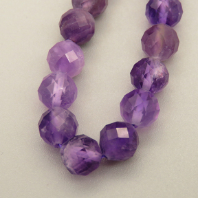 Natural Amethyst  Beads Strands,Grade A,Round,Faceted,Purple,6mm,Hole:1.2mm,about  63 pcs/strand,about 22 g/strand,5 strands/package,14.96"(38cm),XBGB05194ahlv-L020
