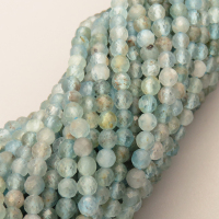 Natural Apatite Beads Strands,Round,Faceted,Light Blue,3.5mm,Hole:0.8mm,about  108 pcs/strand,about 8 g/strand,5 strands/package,14.96"(38cm),XBGB05206bbov-L020