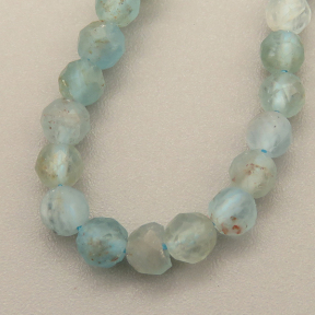 Natural Apatite Beads Strands,Round,Faceted,Light Blue,3.5mm,Hole:0.8mm,about  108 pcs/strand,about 8 g/strand,5 strands/package,14.96"(38cm),XBGB05206bbov-L020