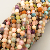 Natural Colorful Crystal Beads Strands,Round,Faceted,Color Mixing,4.5mm,Hole:1mm,about  84 pcs/strand,about 15 g/strand,5 strands/package,14.96"(38cm),XBGB05210vhha-L020