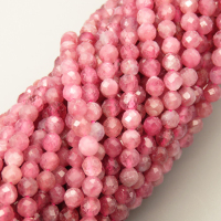 Natural Red Tourmaline Beads Strands,Round,Faceted,Fuchsia,3-3.5mm,Hole:0.8mm,about 108 pcs/strand,about 8 g/strand,5 strands/package,14.96"(38cm),XBGB05272bbov-L020