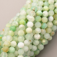 Natural Prehnite Beads Strands,Round,Faceted,Light Green,3mm,Hole:0.8mm,about 126 pcs/strand,about 6 g/strand,5 strands/package,14.96"(38cm),XBGB05276bbov-L020