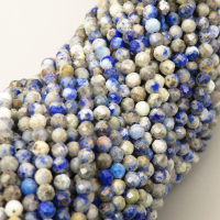 Natural Sodalite/Blue-veins Stone Beads Strands,Round,Faceted,Royal Blue,3mm,Hole:0.8mm,about 126 pcs/strand,about 6 g/strand,5 strands/package,14.96"(38cm),XBGB05278bbov-L020