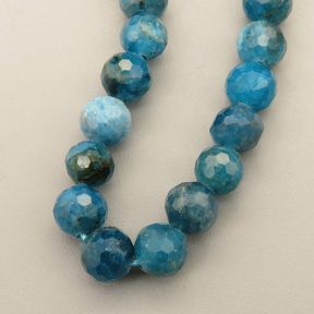 Natural Apatite Beads Strands,Round,Faceted,Navy Blue,8mm,Hole:1.2mm,about 47 pcs/strand,about 36 g/strand,5 strands/package,14.96"(38cm),XBGB05288ajvb-L020