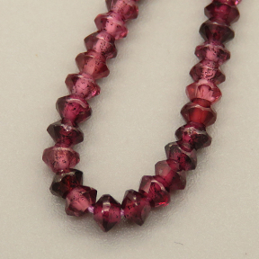 Natural Garnet Beads Strands,Two-Sided Cone,Faceted,Rose Red,2x3mm,Hole:0.5mm,about 126 pcs/strand,about 6 g/strand,5 strands/package,14.96"(38cm),XBGB05294ahjb-L020