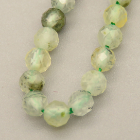 Natural Prehnite Beads Strands,Round,Faceted,Black Green,3mm,Hole:0.8mm,about 126 pcs/strand,about 6 g/strand,5 strands/package,14.96"(38cm),XBGB05308bbov-L020