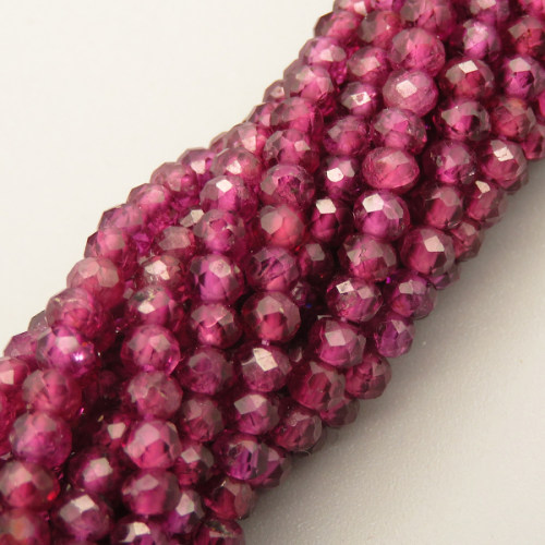 Natural Garnet Beads Strands,Oblate Beads,Faceted,Purple,2x3mm,Hole:0.8mm,about 126 pcs/strand,about 6 g/strand,5 strands/package,14.96"(38cm),XBGB05318ahjb-L020